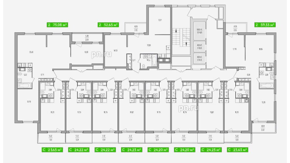 Квартира в ЖК Simple, 2 комнатная, 68.06 м², 5 этаж