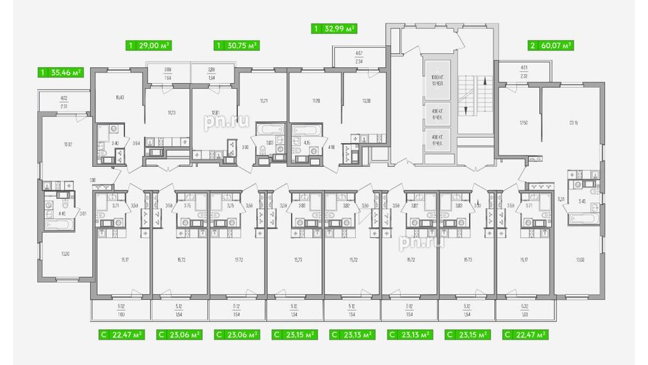 Квартира в ЖК Simple, 1 комнатная, 34.63 м², 5 этаж