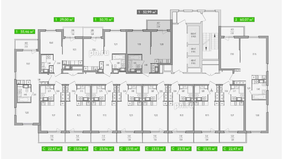 Квартира в ЖК Simple, 2 комнатная, 64.73 м², 6 этаж