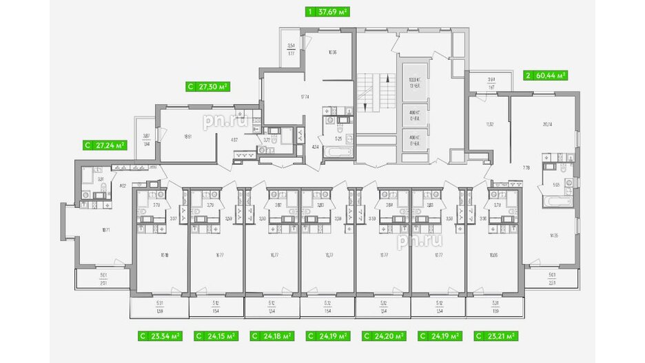 Квартира в ЖК Simple, студия, 29.3 м², 13 этаж