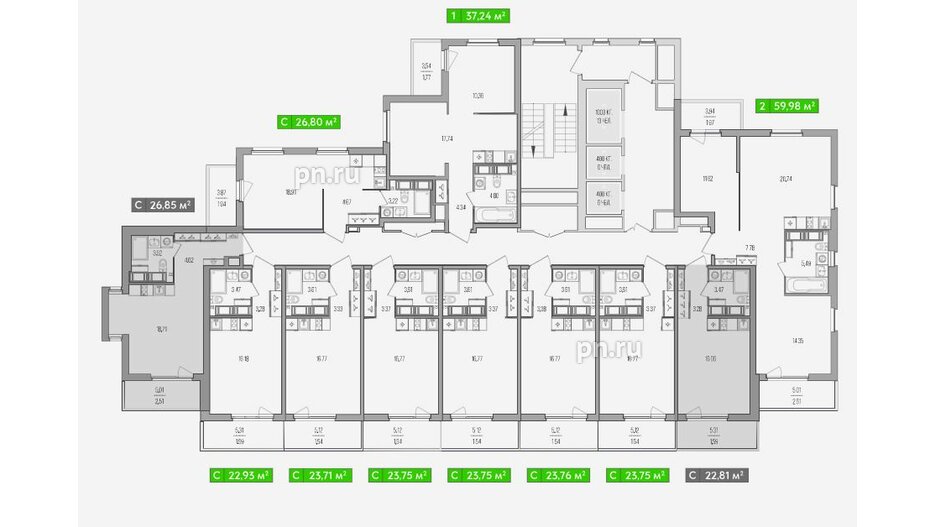 Квартира в ЖК Simple, студия, 28.83 м², 17 этаж