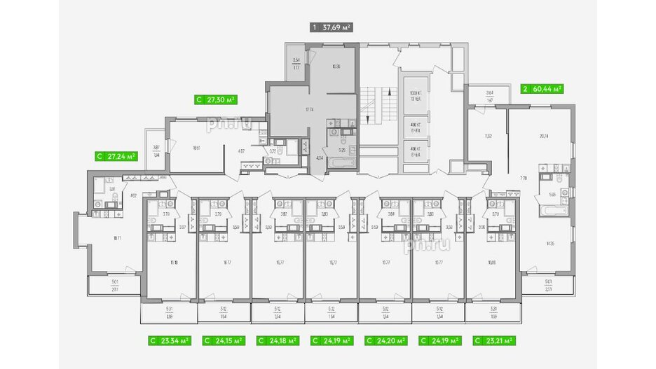 Квартира в ЖК Simple, студия, 29.27 м², 3 этаж