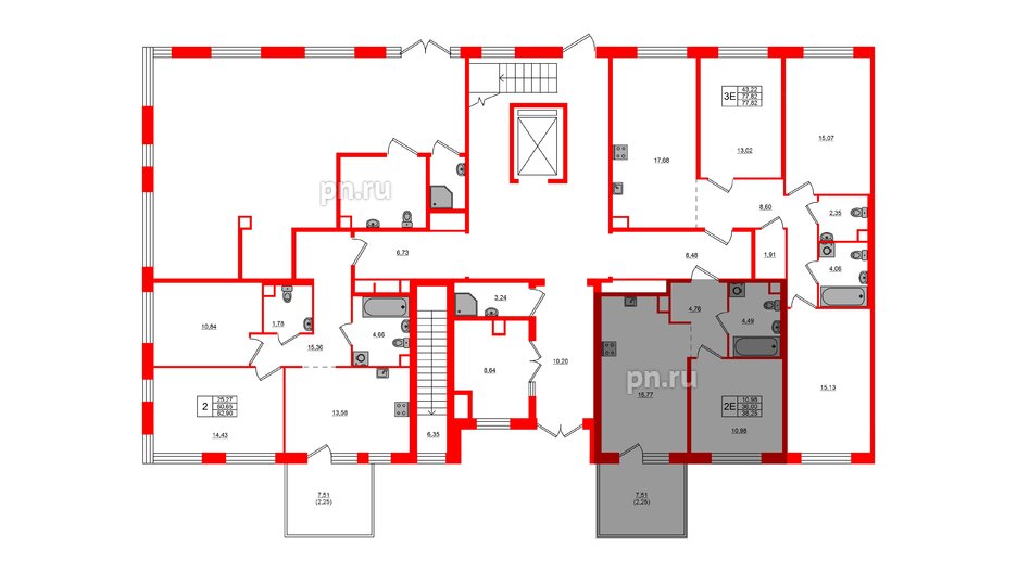 Квартира в ЖК Plus Пулковский, 1 комнатная, 38.25 м², 1 этаж