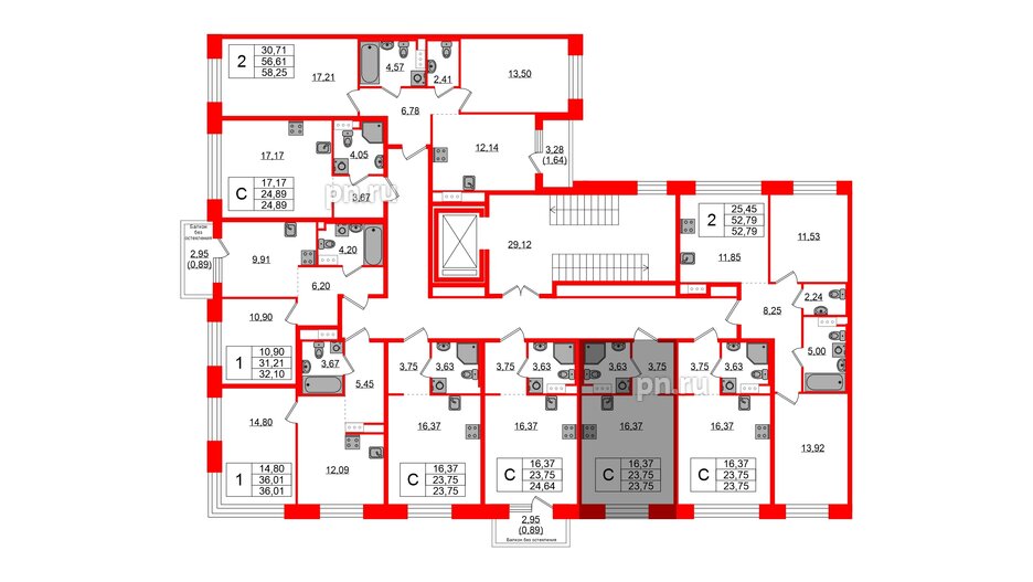 Квартира в ЖК Plus Пулковский, студия, 23.75 м², 5 этаж