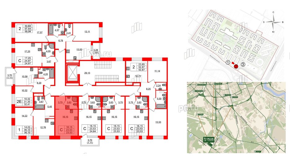 Квартира в ЖК Plus Пулковский, студия, 23.53 м², 4 этаж