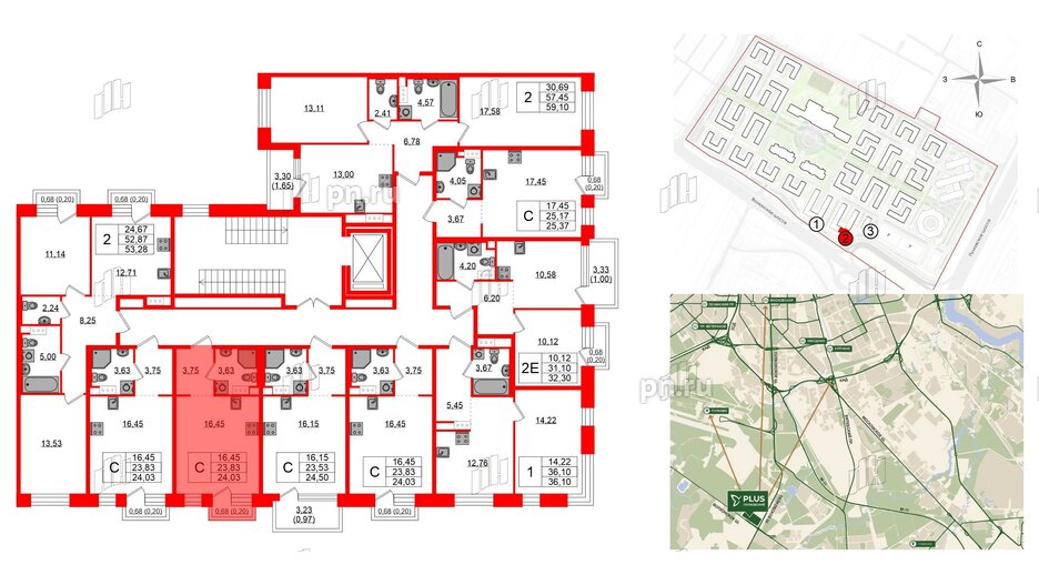 Квартира в ЖК Plus Пулковский, студия, 23.77 м², 5 этаж