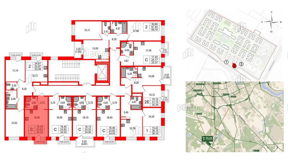 Квартира в ЖК Plus Пулковский, студия, 23.77 м², 5 этаж