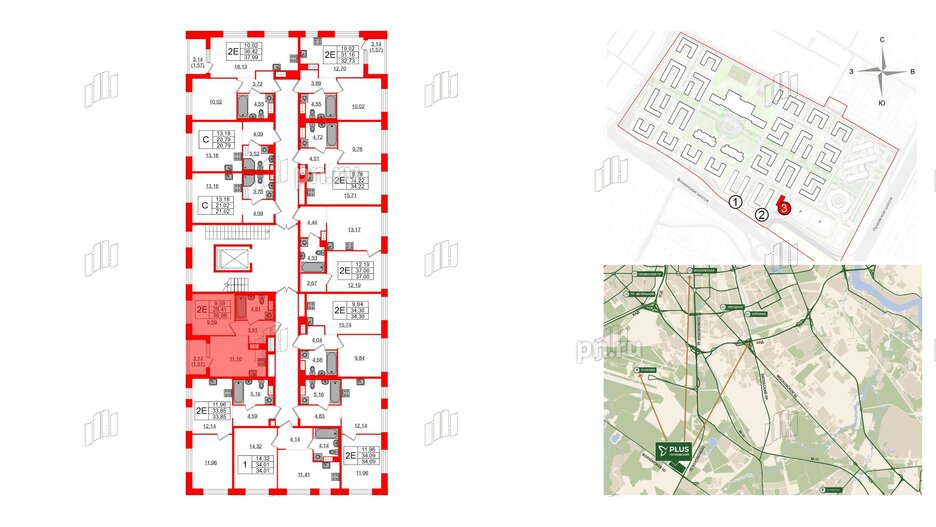 Квартира в ЖК Plus Пулковский, 1 комнатная, 30.16 м², 4 этаж