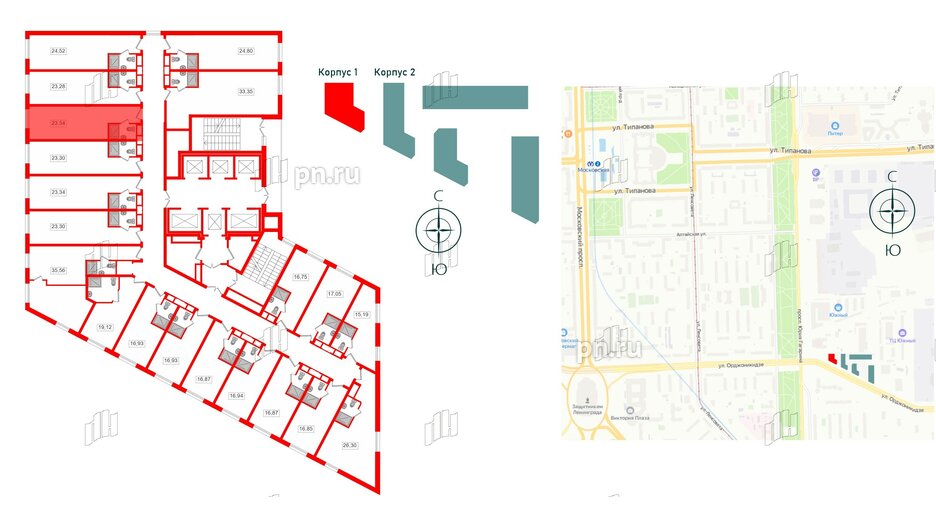 Апартаменты в ЖК Вертикаль на Московской (корп.1), студия, 23.2 м², 17 этаж