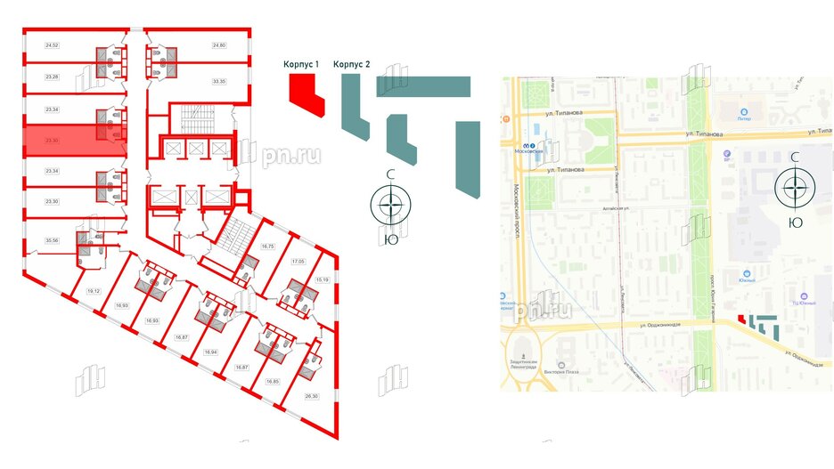 Апартаменты в ЖК Вертикаль на Московской (корп.1), студия, 22.8 м², 18 этаж