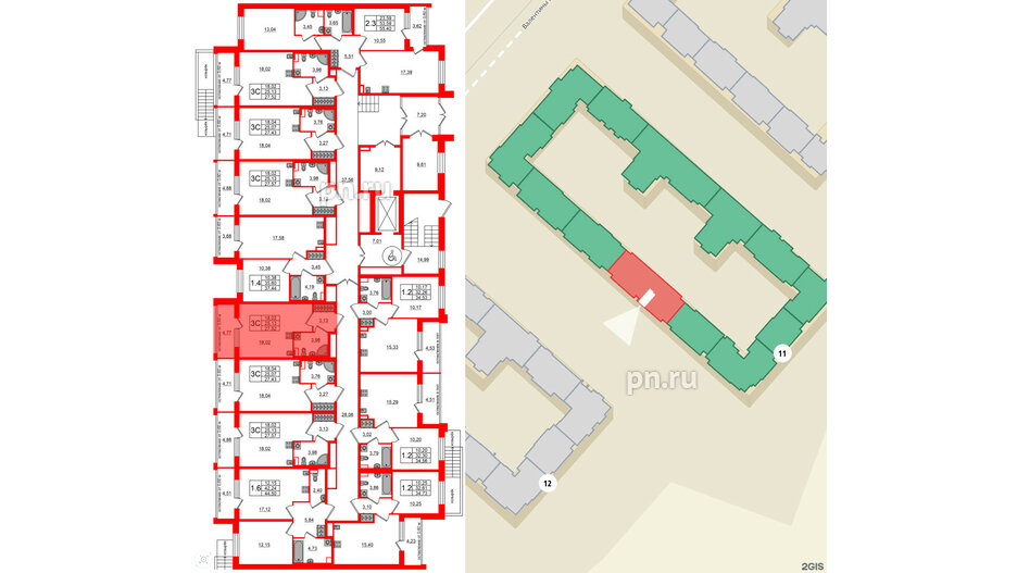 Квартира в ЖК Univer City, студия, 25.13 м², 1 этаж