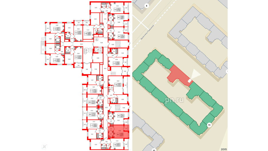 Квартира в ЖК Univer City, студия, 24.88 м², 1 этаж