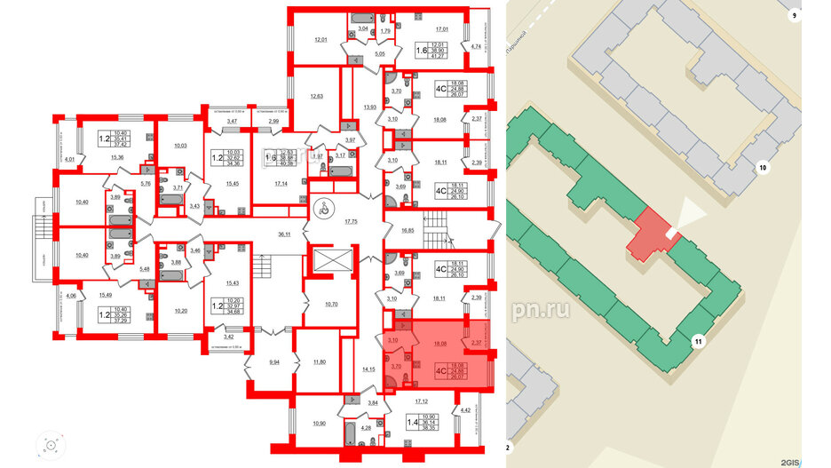 Квартира в ЖК Univer City, студия, 24.88 м², 1 этаж