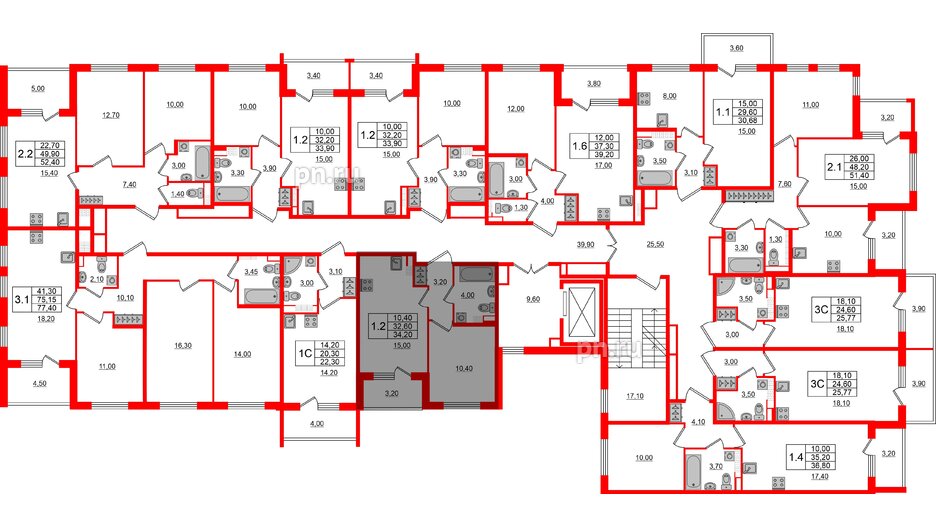 Квартира в ЖК 'Univer City', 1 комнатная, 32.6 м², 4 этаж