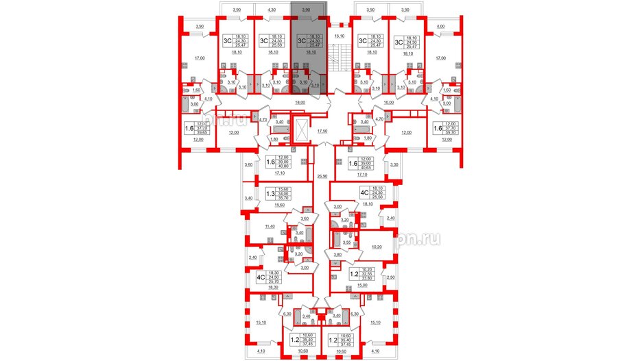 Квартира в ЖК Univer City, студия, 24.5 м², 4 этаж