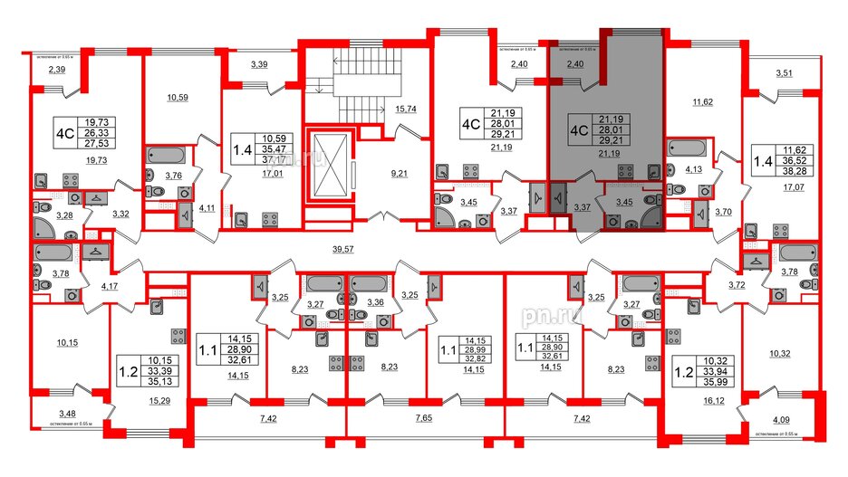 Квартира в ЖК Univer City, студия, 28.01 м², 4 этаж