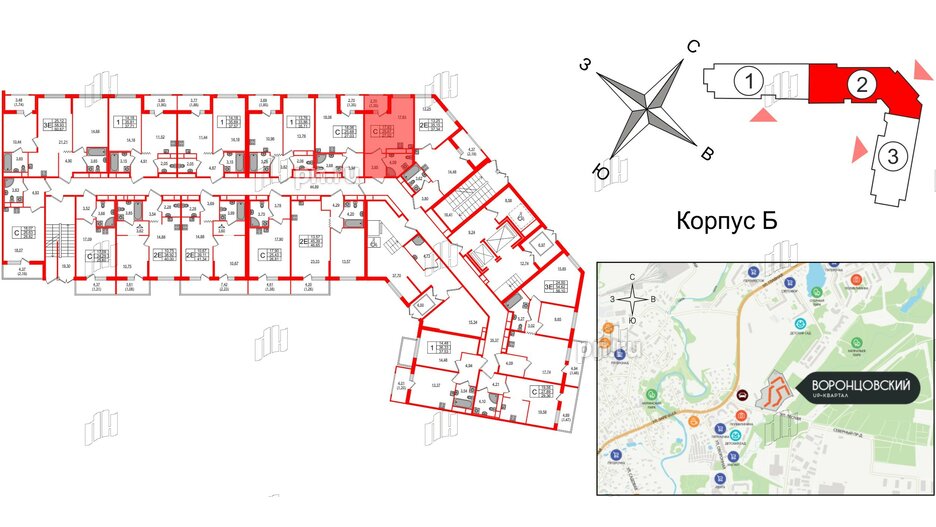 Квартира в ЖК UP-квартал Воронцовский, студия, 27.02 м², 1 этаж