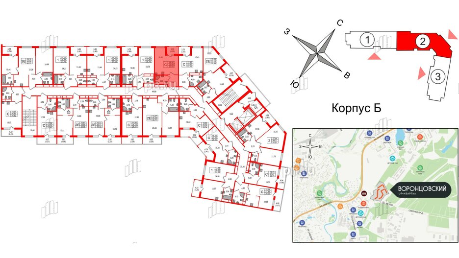 Квартира в ЖК UP-квартал Воронцовский, студия, 27.03 м², 10 этаж