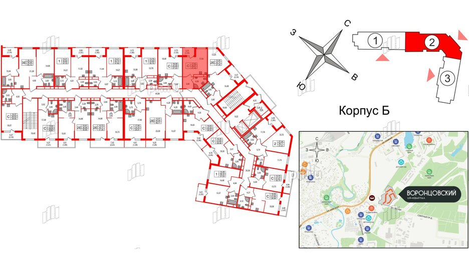 Квартира в ЖК UP-квартал Воронцовский, студия, 27.02 м², 4 этаж