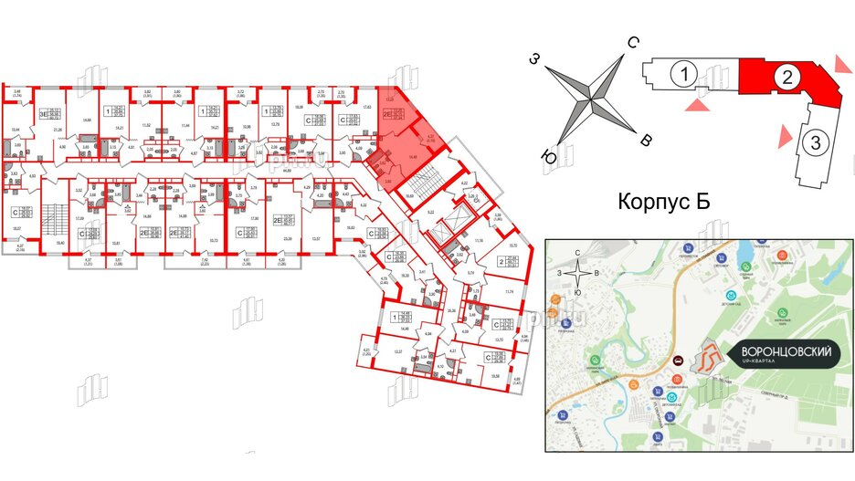 Квартира в ЖК UP-квартал Воронцовский, 1 комнатная, 37.34 м², 8 этаж