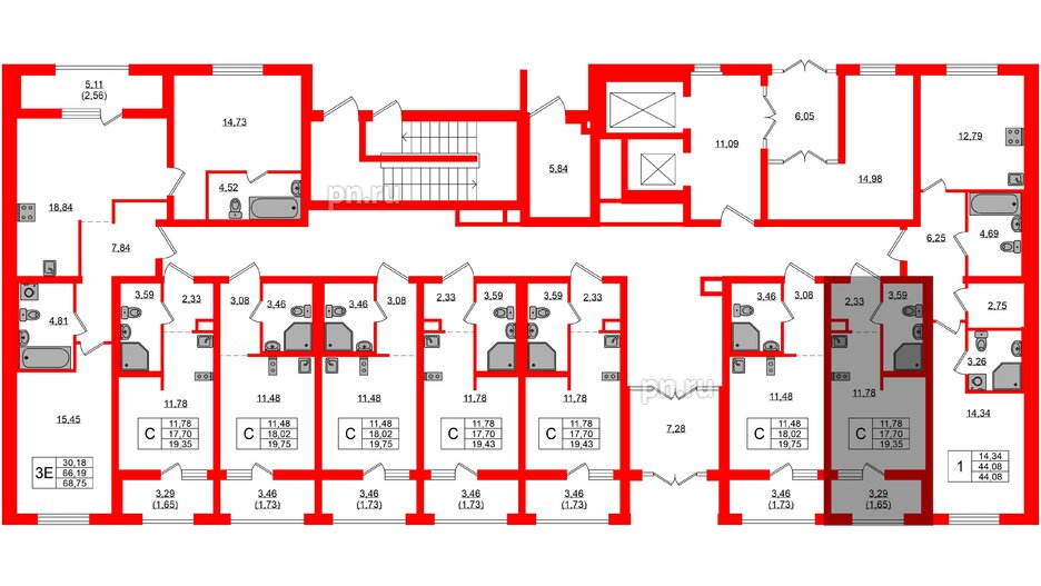 Квартира в ЖК UP-квартал Новый Московский, студия, 19.35 м², 1 этаж