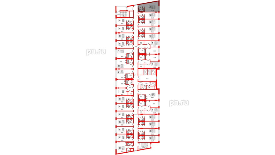 Апартаменты в ЖК VALO, студия, 35.46 м², 3 этаж