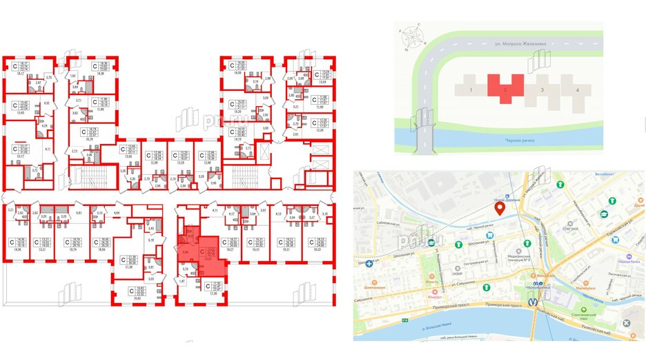 Апартаменты в ЖК ZOOM Черная речка, студия, 22.79 м², 3 этаж