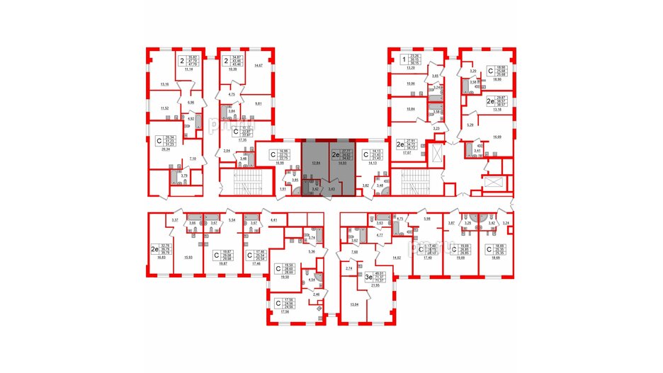 Апартаменты в ЖК ZOOM Черная речка, 1 комнатные, 34.62 м², 12 этаж