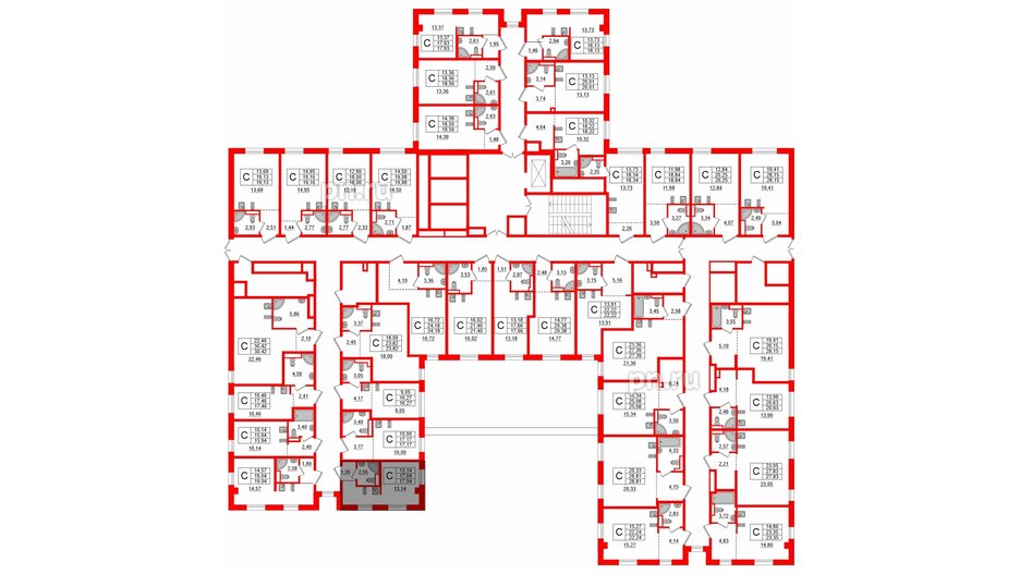 Апартаменты в ЖК ZOOM Черная речка, студия, 23.82 м², 3 этаж