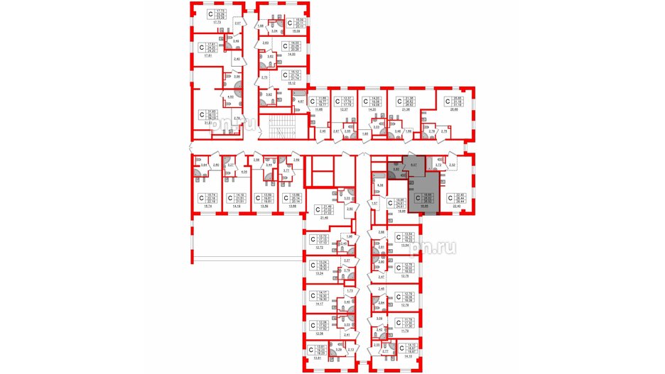 Апартаменты в ЖК ZOOM Черная речка, студия, 26.52 м², 3 этаж