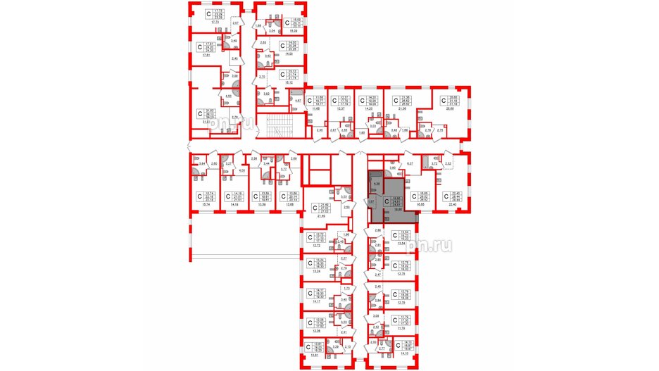 Апартаменты в ЖК ZOOM Черная речка, студия, 24.81 м², 3 этаж