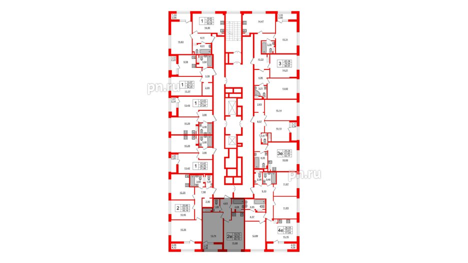 Квартира в ЖК Академик, 1 комнатная, 40.1 м², 11 этаж