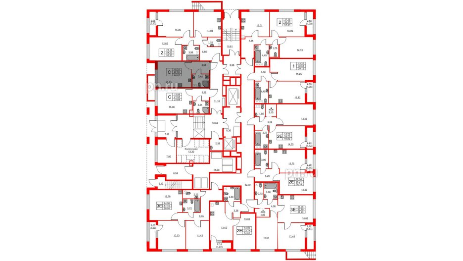 Квартира в ЖК Академик, студия, 22.33 м², 1 этаж