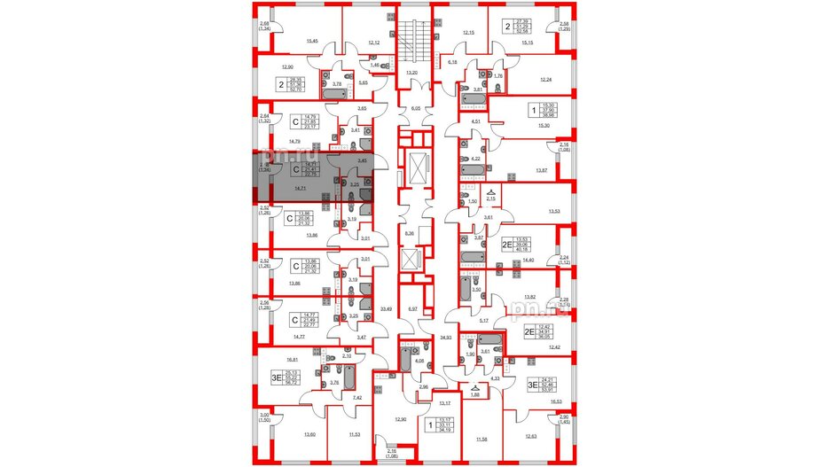 Квартира в ЖК Академик, студия, 22.75 м², 2 этаж