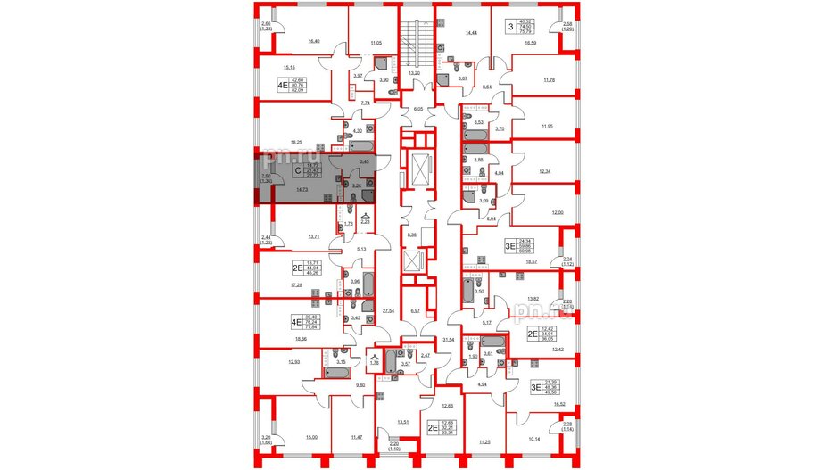 Квартира в ЖК Академик, студия, 22.73 м², 10 этаж