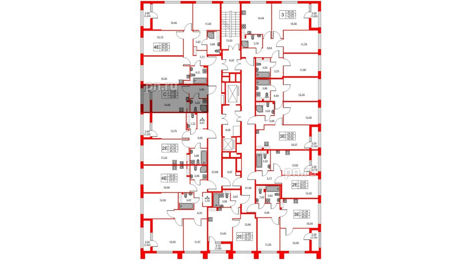 Квартира в ЖК Академик, студия, 22.68 м², 11 этаж