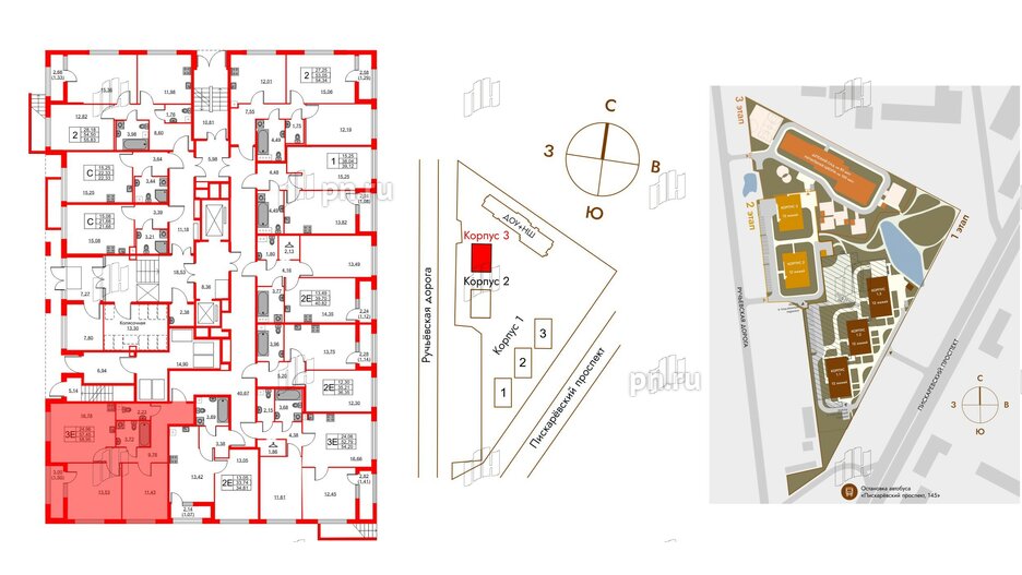 Квартира в ЖК Академик, 2 комнатная, 58.95 м², 1 этаж