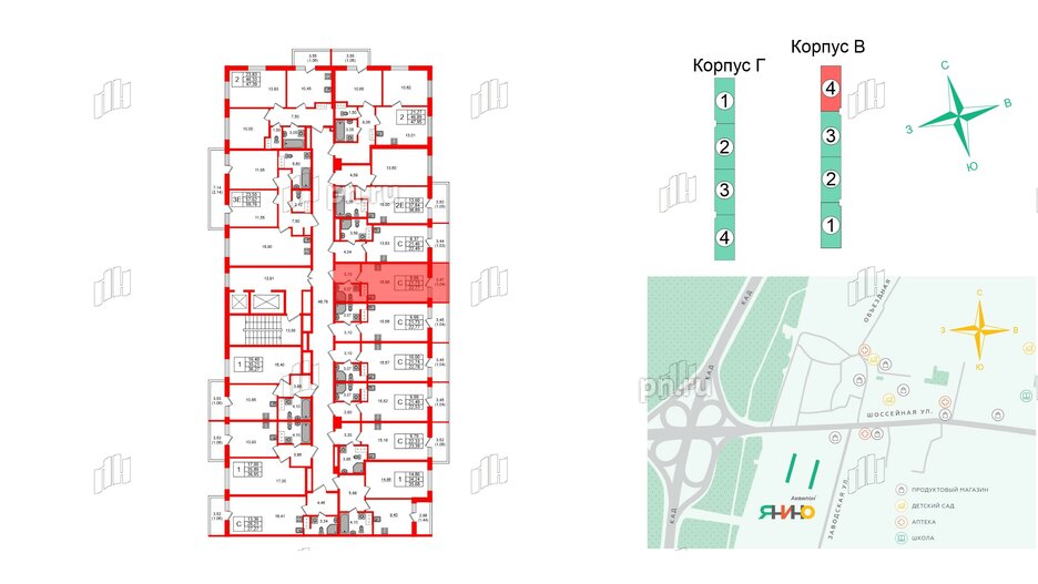 Квартира в ЖК Аквилон Янино, студия, 22.77 м², 12 этаж