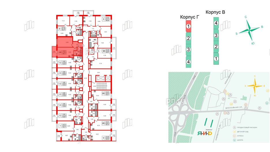 Квартира в ЖК Аквилон Янино, 1 комнатная, 38.17 м², 12 этаж