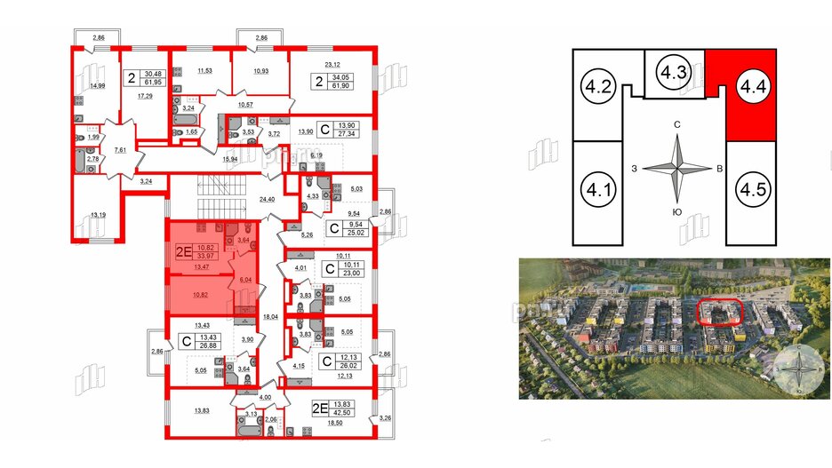 Квартира в ЖК «Аннино Сити», 1 комнатная, 33.97 м², 3 этаж