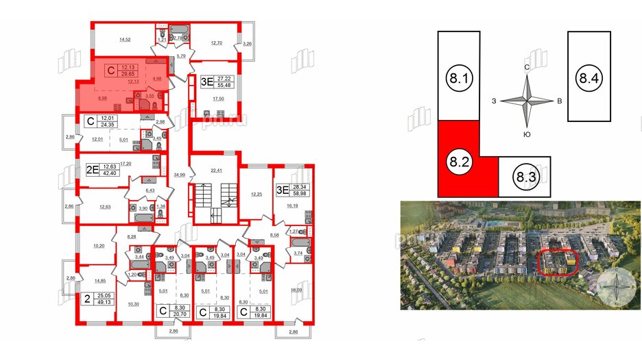 Квартира в ЖК «Аннино Сити», студия, 29.65 м², 3 этаж