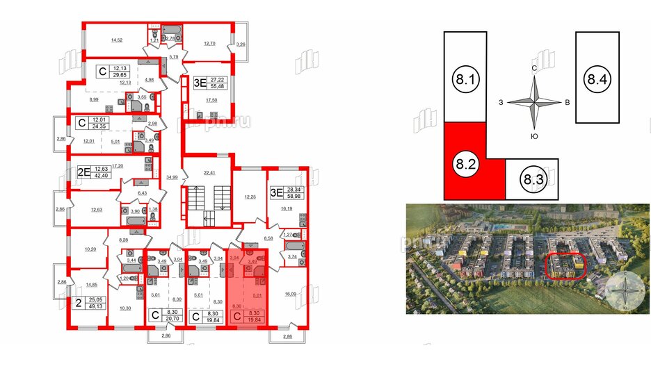 Квартира в ЖК «Аннино Сити», студия, 19.84 м², 4 этаж