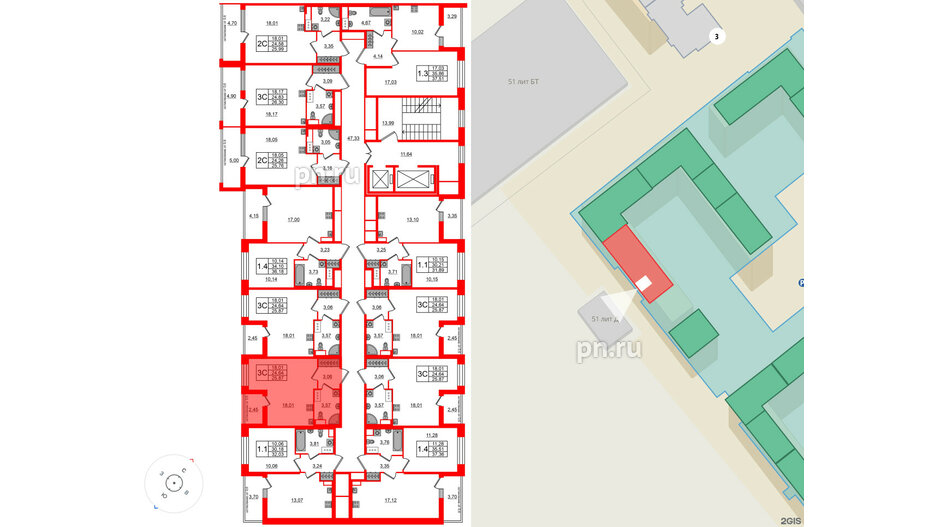 Квартира в ЖК Астра Континенталь, студия, 24.64 м², 10 этаж