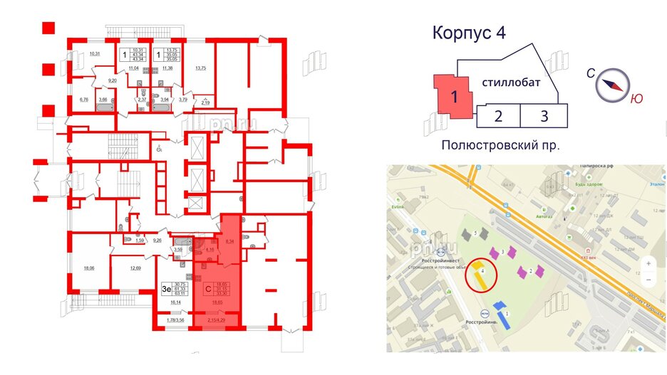 Квартира в ЖК БелАРТ, студия, 33.3 м², 1 этаж