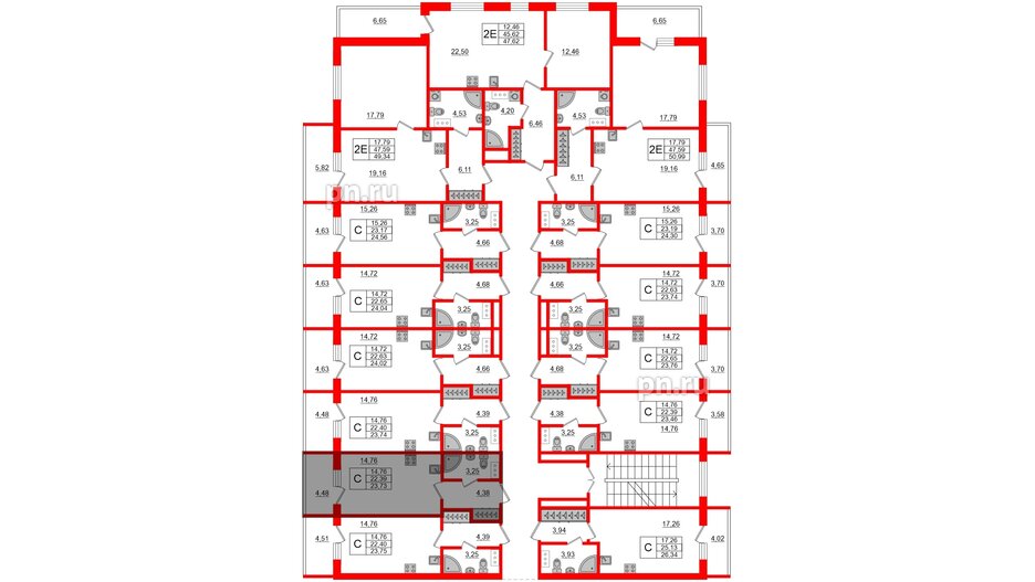 Апартаменты в ЖК Берег. Курортный, студия, 23.73 м², 5 этаж