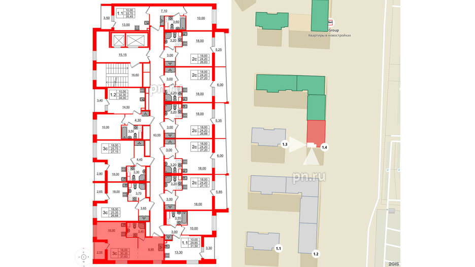 Квартира в ЖК «Бионика Заповедная», студия, 30.35 м², 12 этаж