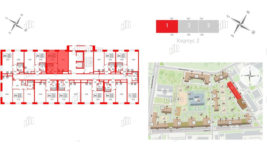 Квартира в ЖК Большая Охта, 1 комнатная, 35.7 м², 6 этаж