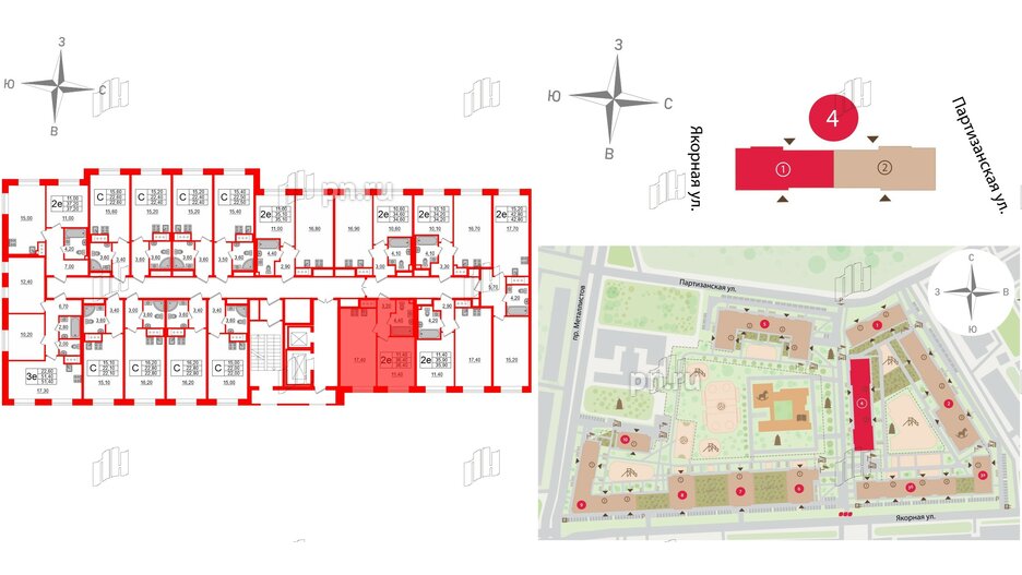 Квартира в ЖК Большая Охта, 1 комнатная, 36.4 м², 9 этаж