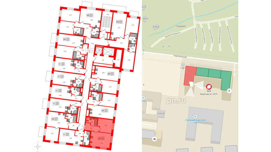 Квартира в ЖК Большая Охта, 1 комнатная, 38.3 м², 2 этаж