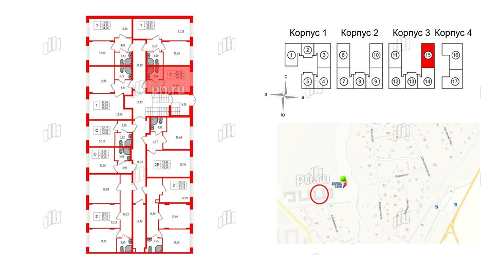 Квартира в ЖК Верево Сити, студия, 19.14 м², 1 этаж